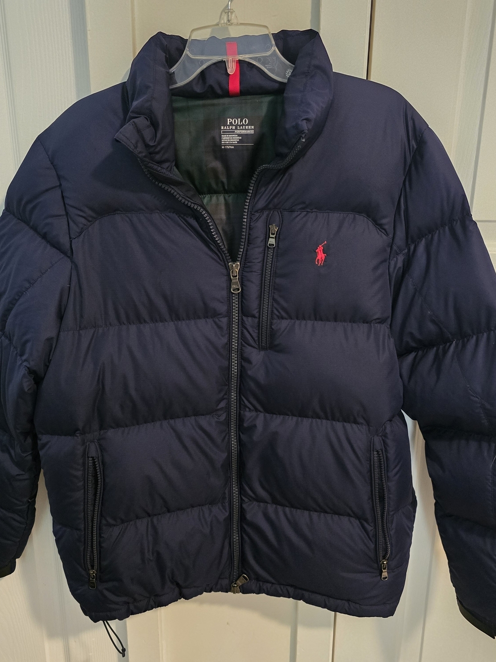 Polo by Ralph Lauren Men's Navy Puffer Jacket with Signature Logo